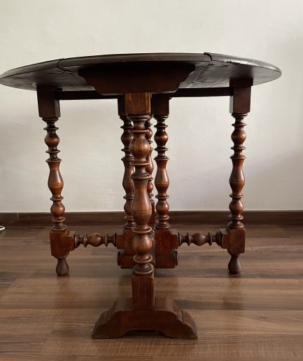 Vintage Drop-Leaf Storage Accent Table