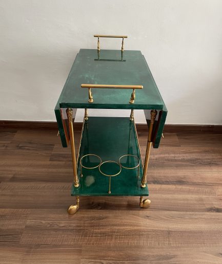 Carrito de bar/ mesa de centro  italiano Aldo Tura de los años 50