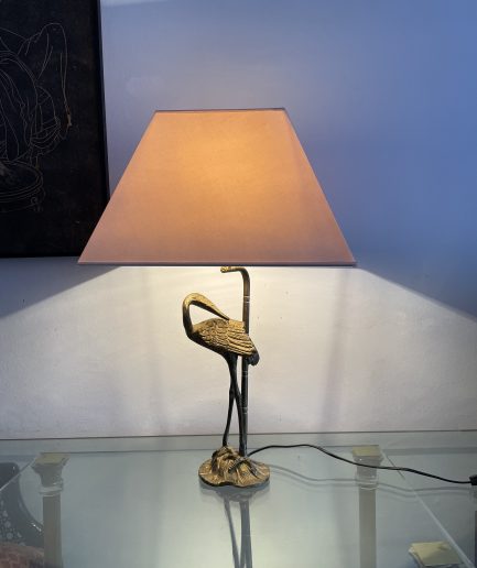 Lámpara vintage Heron en bronce dorado de Maison Bagues